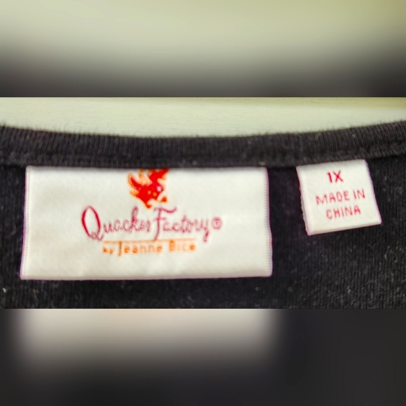 Quacker Factory Halloween Pumpkin Shirt Black Size 1X - Picture 4 of 4